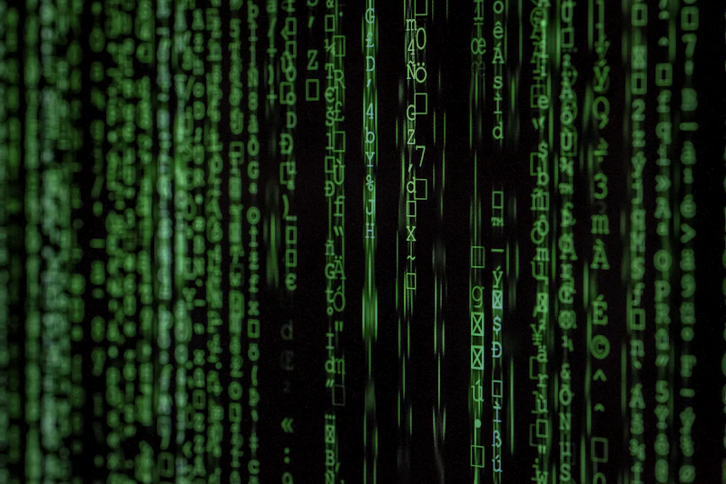 Textura abstrata em tons frios sugerindo dados e conexões em rede